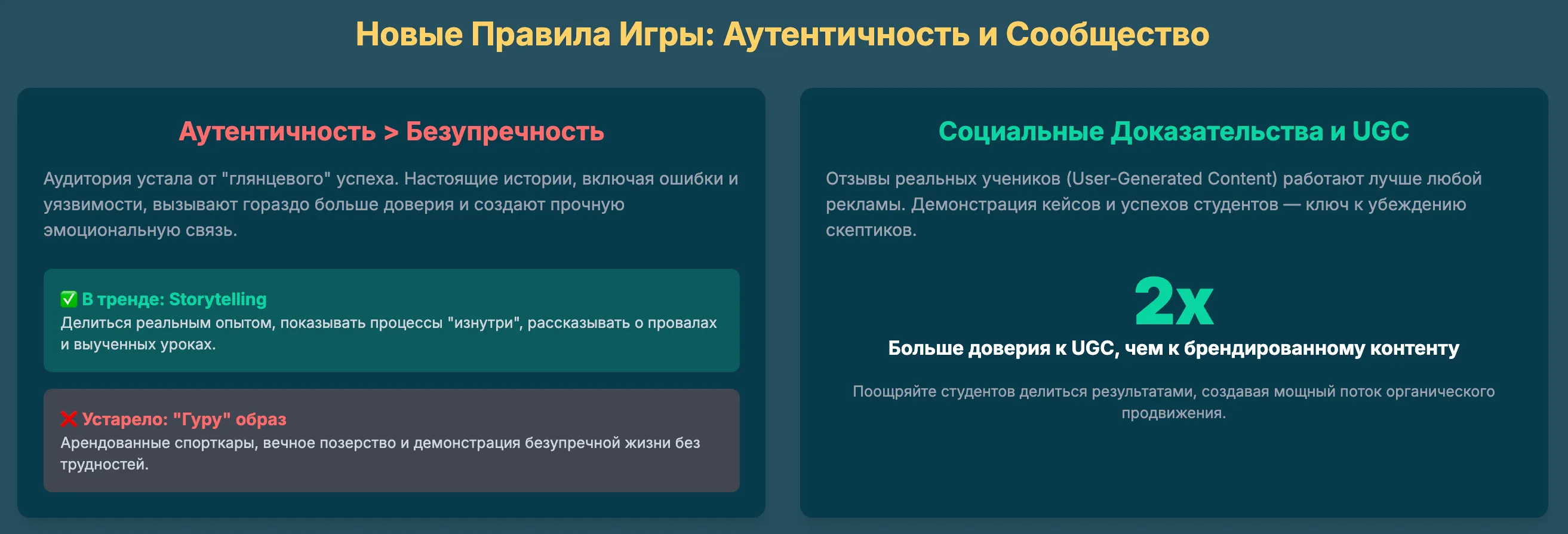 пользователям надоел отполированный, идеальный образ экспертов, они хотят видеть настоящих людей с их экспертизой и уязвимостью